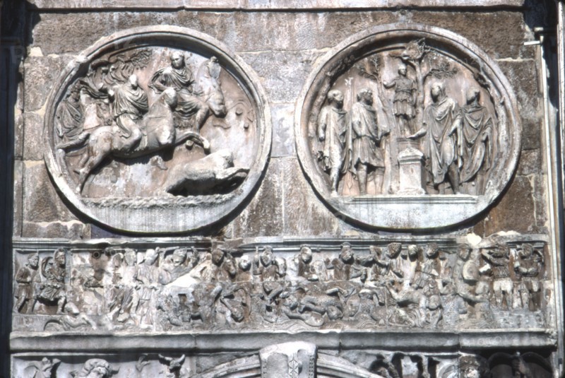 Arch of constantine Horizontal Band showing , Battle of Milvian Bridge, 313-315. Artist: Unknown.