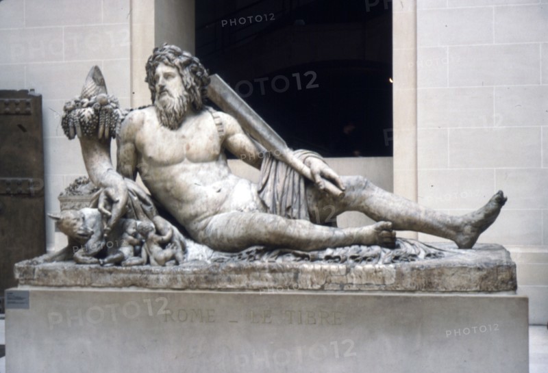 Statue of the Tiber river with Romulus and Remus, Roman marble, 1st-2nd century Artist: Unknown.