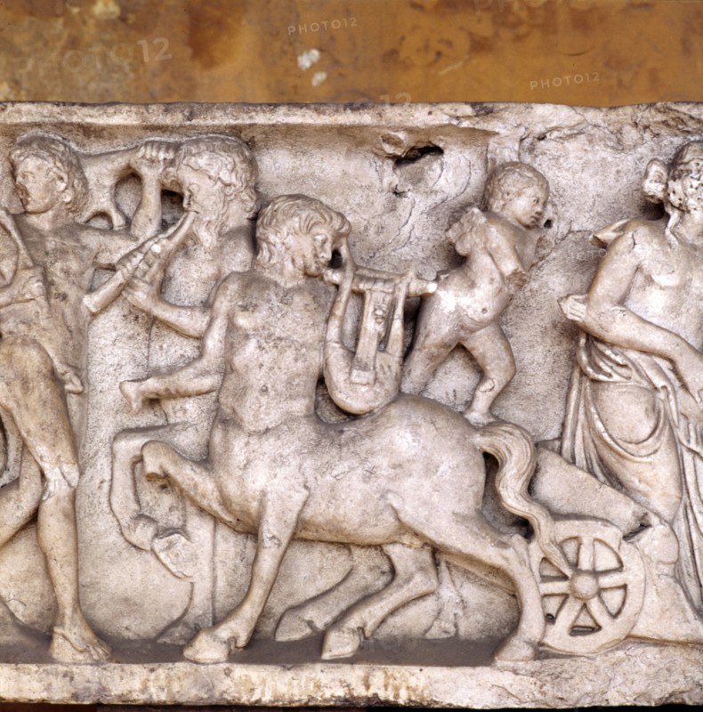 Centaurs pulling a cart  Artist: Unknown.