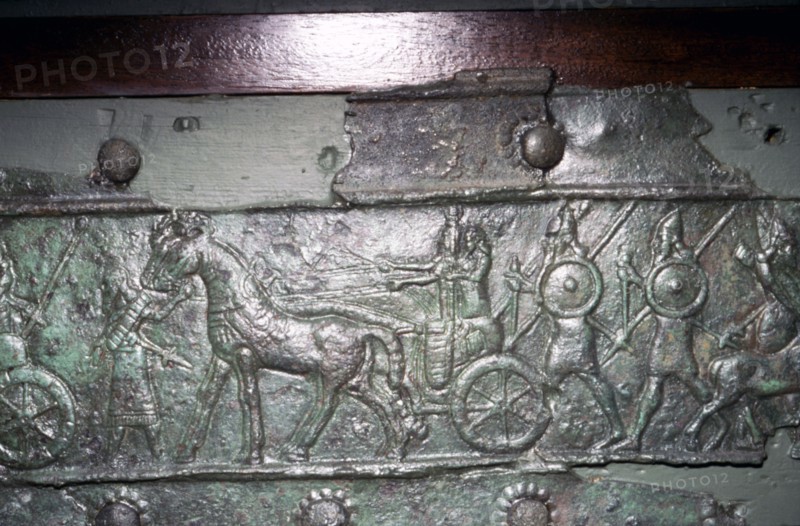Balawat gates, Assyrian horsemen, 899 BC.  Artist: Unknown.