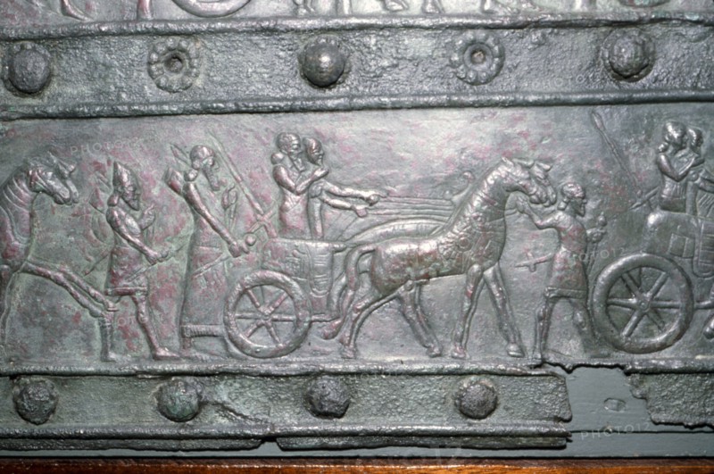 Detail from the Balawat Gates, made for Shalmeneser III, Neo-Assyrian, c858-824 BC. Artist: Unknown.