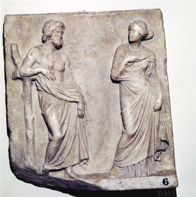 Man and woman, bas-relief, marble, Capitoline Museum. Artist: Unknown.