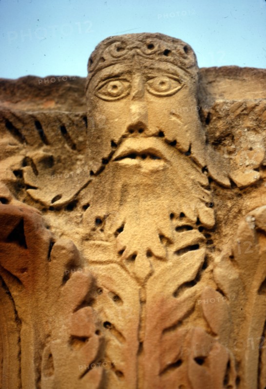 Vegetation figure on Roman Capital at Carthage Tunisia,  2nd-3rd century.  Artist: Unknown.