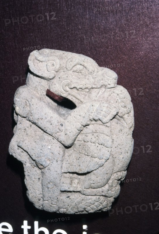 Aztec stone carving of Jaguar killing a Vulture, Hacha, Veracruz state: Mexico, 400-700. Artist: Unknown.