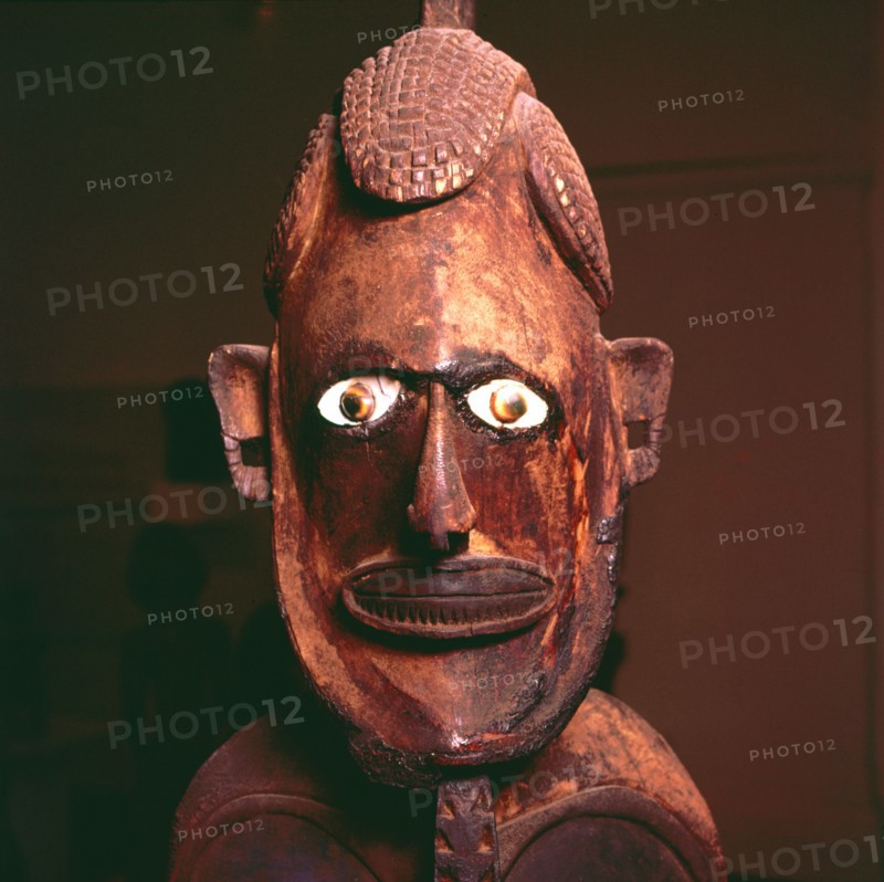 Wooden figure from New Ireland, Melanesia. Artist: Unknown.