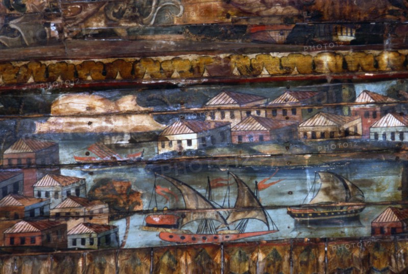 Coptic Fresco of the Nile with Felucca Ships, c6th-7th century. Artist: Unknown.