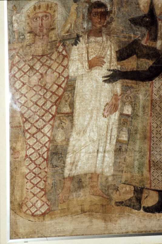 The Deceased and his Mummy protected by Anubis, Egypt, 3rd century.  Artist: Unknown.