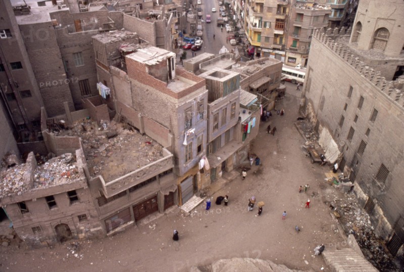 Cairo streets seen from roof of the IBN Tulun Mosque, c20th century. Artist: CM Dixon.