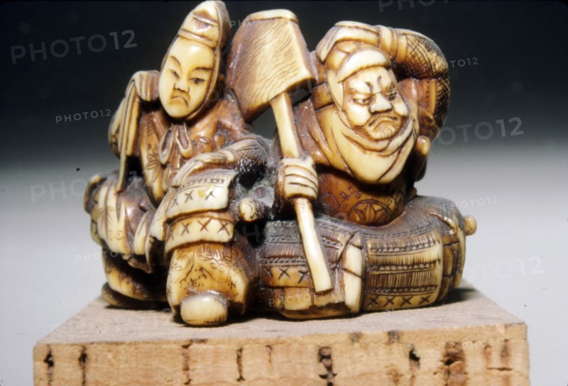 Japenese Netsuke, The Two Heroes, Benkei and Yoshitune, 19th century. Artist: Unknown.