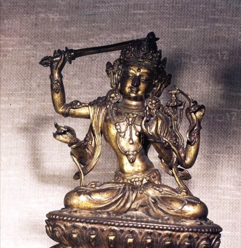 The Bodhisattva, Manjusri, Gilt-Bronze,  Yung-Lo Period, c1403-1424. Artist: Unknown.