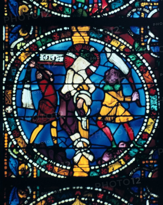The Flagellation, stained glass, Chartres Cathedral, France, 1194-1260. Artist: Unknown