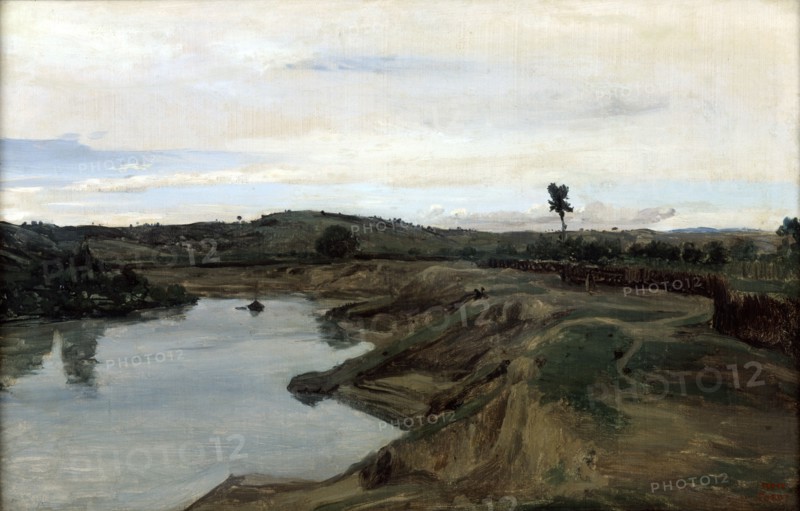 'Poussin's Walk, The Roman Campagna', 1826-1828. Artist: Jean-Baptiste-Camille Corot