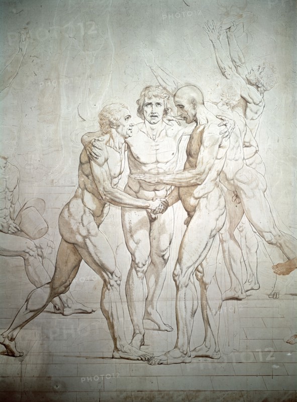 'The Oath of the Tennis Court' (unfinished), detail, 1791-1792. Artist: Jacques-Louis David