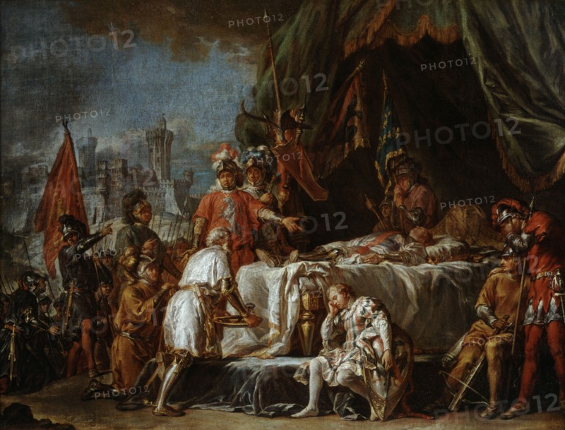 'Funeral rites for Bertrand Duguesclin, Constable of France', late19th/early 20th century. Artist: Jean-Jacques Baptiste Brunet