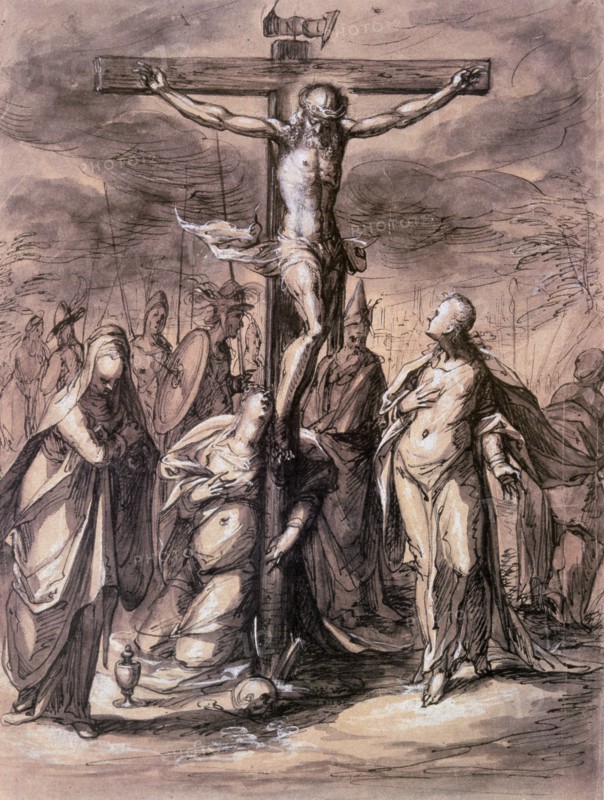 'Christ on the Cross', 17th century.  Artist: Hermann Weyer