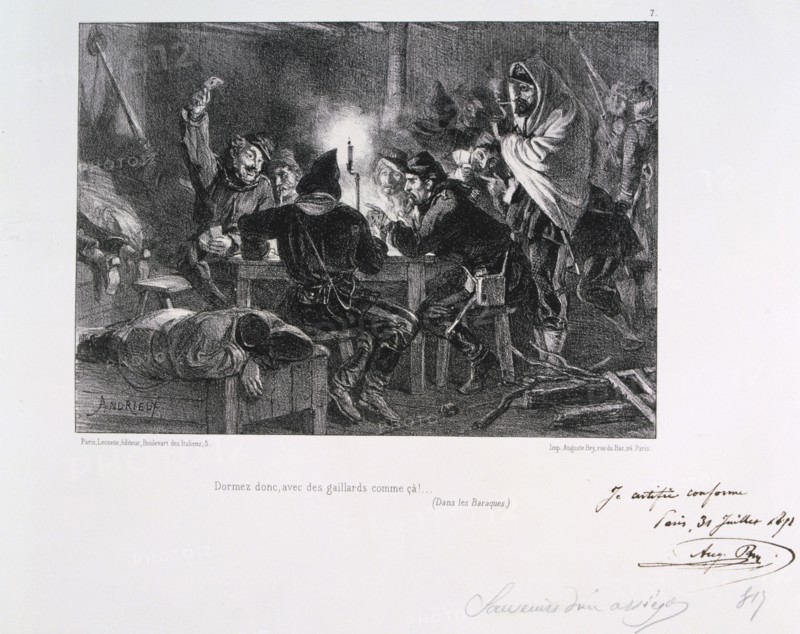 'Dormez donc, avec des gaillards comme ca!', Siege of Paris, 1870-1871 (1871). Artist: Auguste Bry