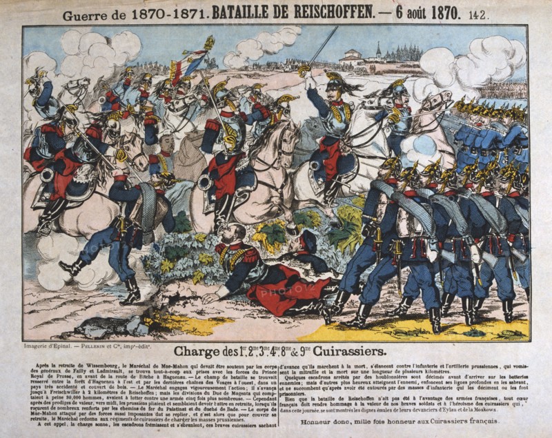 Battle of Reichshoffen, Franco-Prussian war, 6th August 1870. Artist: Anon
