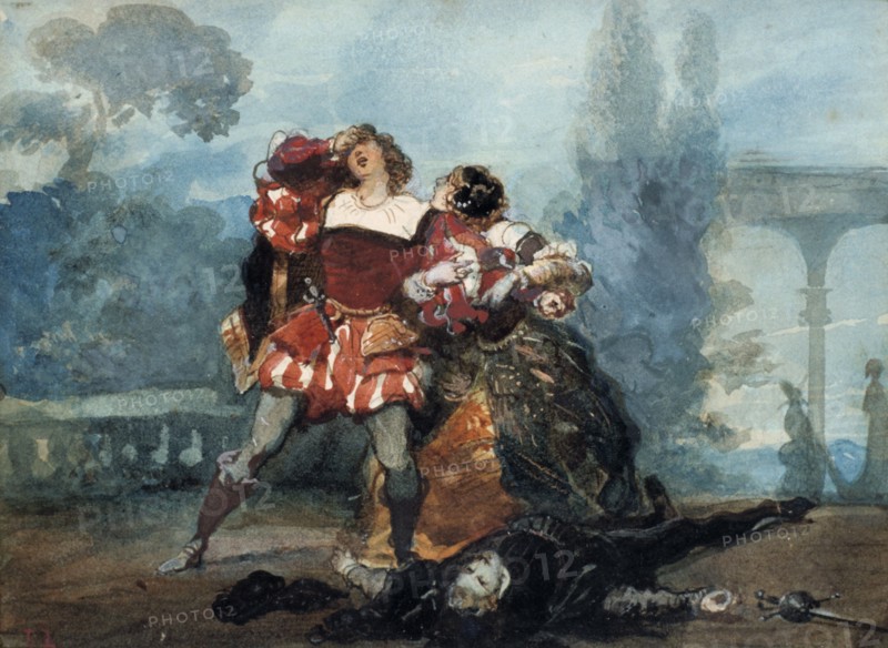 Illustration for the play Whims of Marianne, 1851. Artist: Eugene Louis Lami