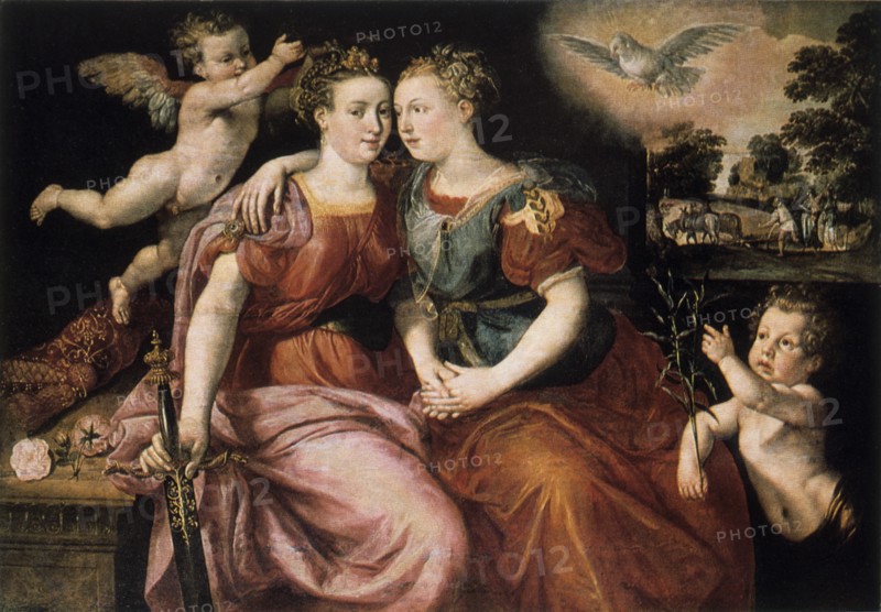 'Peace and Justice', 16th century.  Artist: Martin de Vos