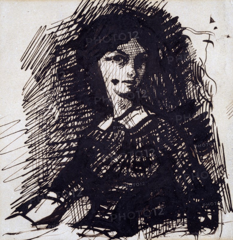'Portrait of Jeanne Duval', mid 19th century. Artist: Charles Pierre Baudelaire