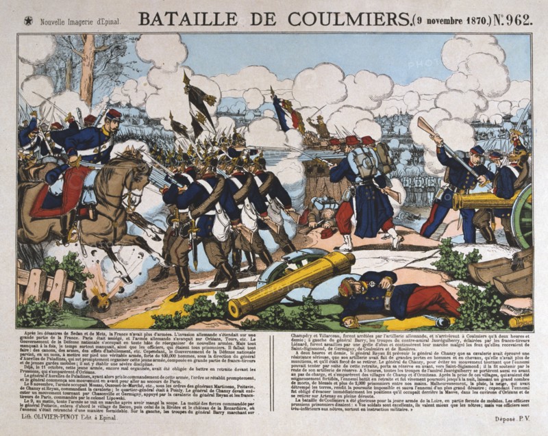 Battle of Coulmiers, Franco-Prussian War, 9th November 1870. Artist: Anon