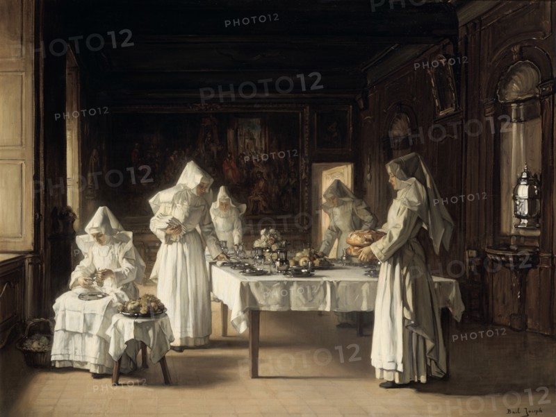 'Dinner at the Hospice of Beaune', France, late 19th/early 20th century. Artist: Claude Joseph Bail