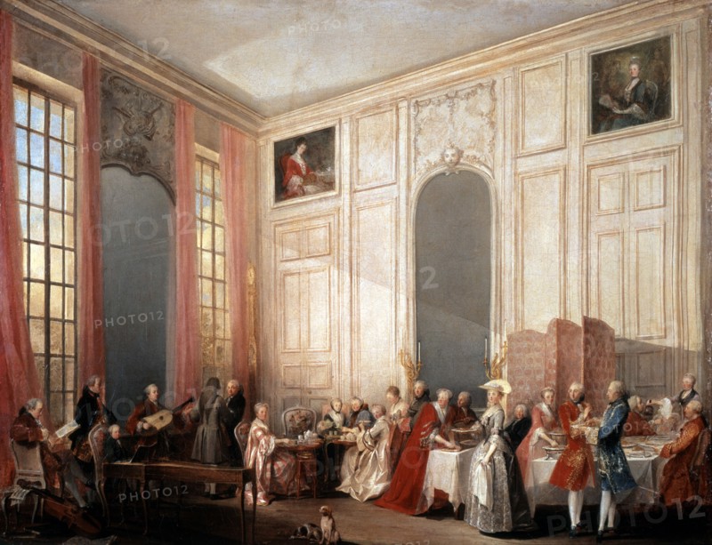 'English Tea Party with the Prince of Conti at the Temple', 1766. Artist: Michel Barthelemy Ollivier
