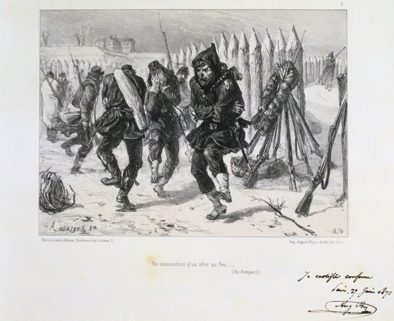 Siege of Paris, Franco-Prussian War, 1870 (1871).  Artist: Auguste Bry