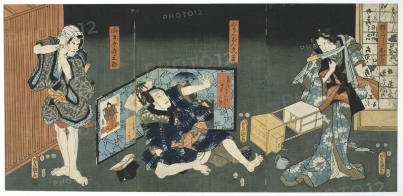'Theatre Scene', 1844. Artist: Utagawa Kunisada