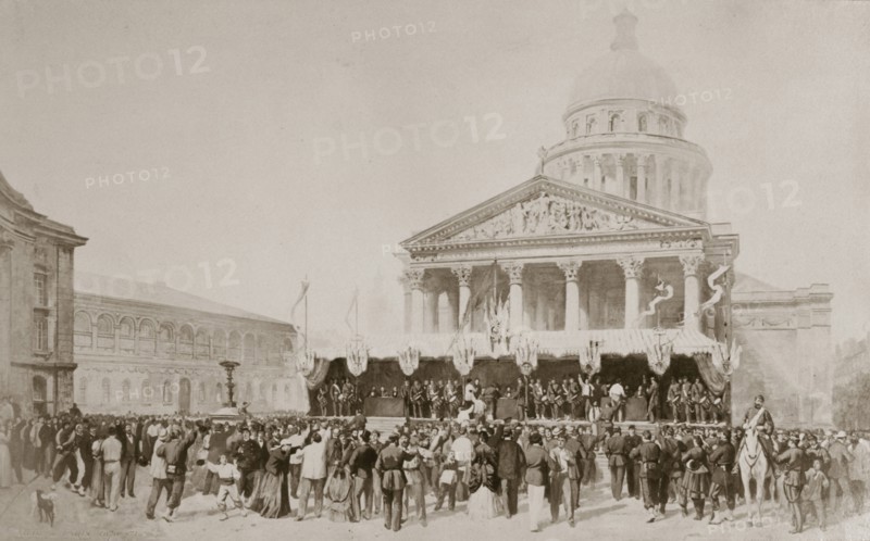 Enlistment of volunteers into the National Guard, Place du Pantheon, Paris, 1870-1871. Artist: Unknown