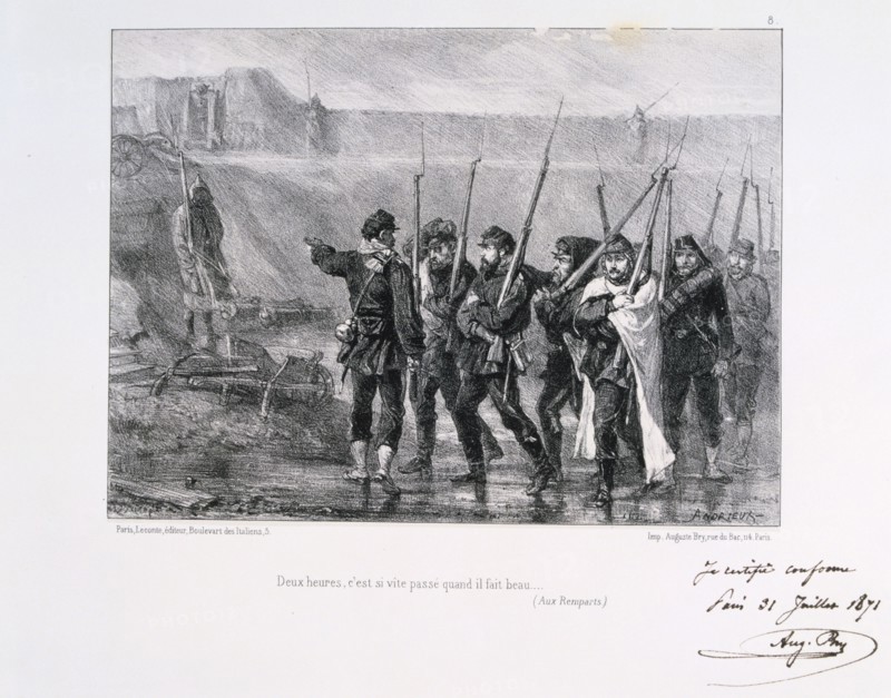 'Deux heures, c'est si vite passe quand il fait beau', Siege of Paris, 1870-1871 (1871). Artist: Auguste Bry