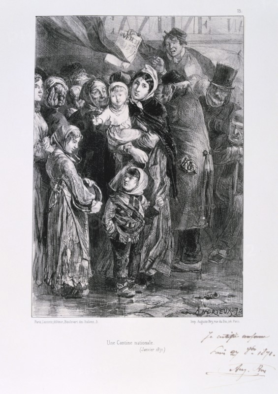Cantine Nationale, Siege of Paris, Franco-Prussian War, January 1871. Artist: Auguste Bry