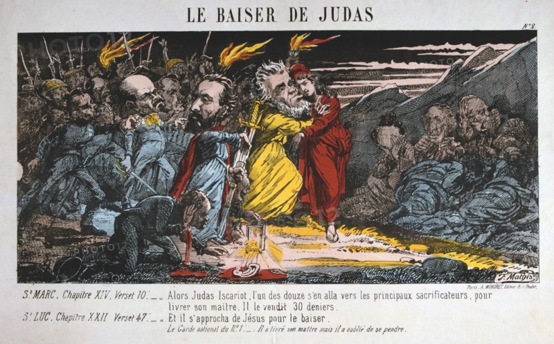 'Le Baiser de Judas', Paris Commune, 1871.  Artist: Anon