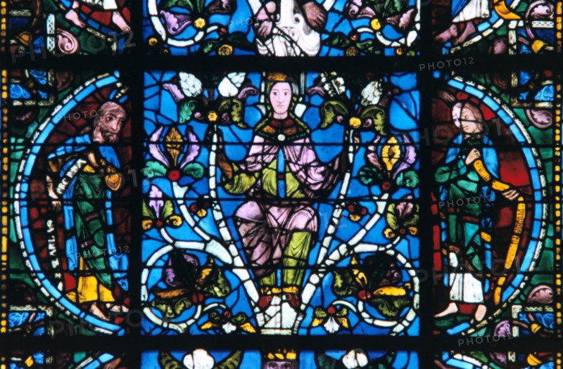 Virgin and Prophets, stained glass, Chartres Cathedral, France, 1194-1260. Artist: Unknown