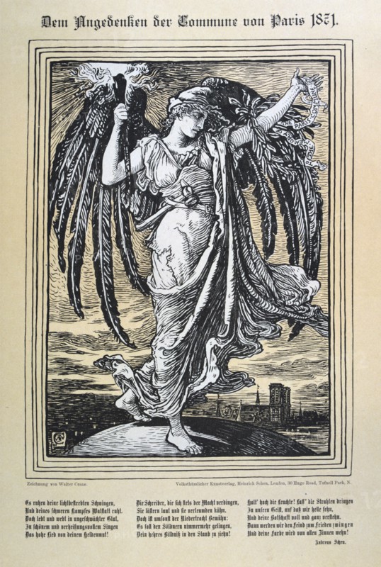 German allegory of the Paris Commune, 1871.  Artist: Anon