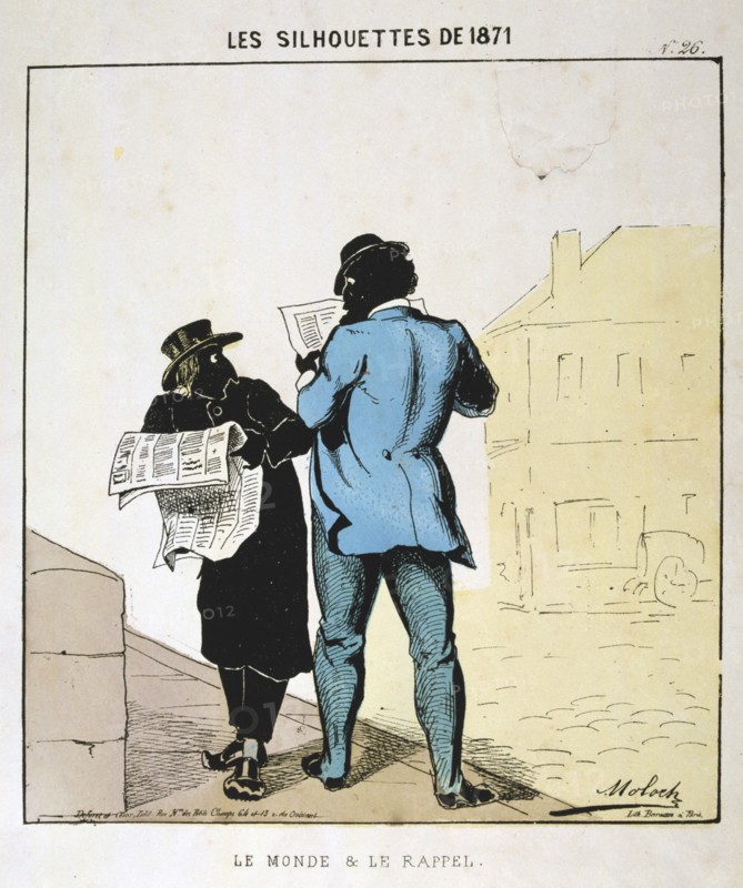 'Le Monde et le Rappel', 1871. Artist: Moloch