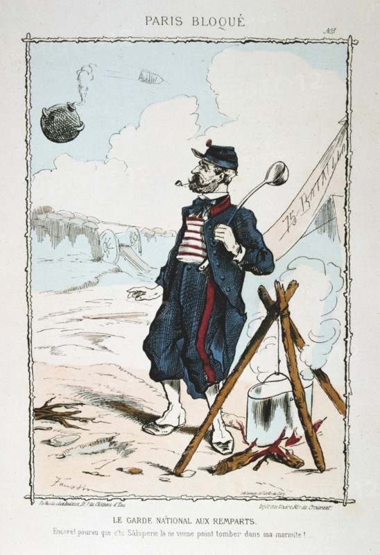 'Le Garde Nationale aux Remparts', 1870-1871. Artist: Anon