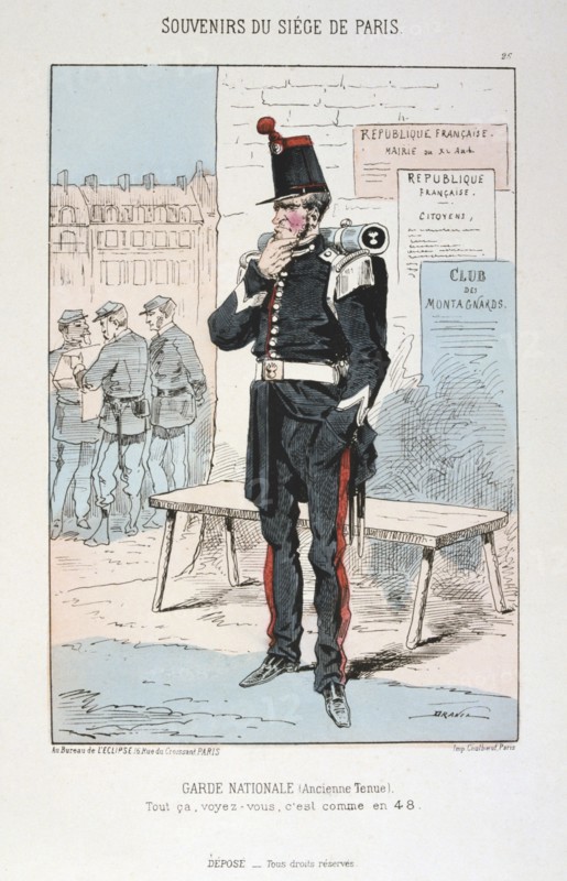 'Garde Nationale (ancien tenue)', Siege of Paris, Franco-Prussian War, 1870-1871.  Artist: Anon