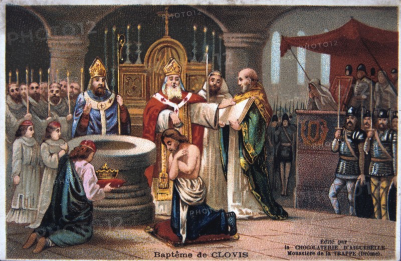 Baptism of Clovis, 496 AD, (19th century). Artist: Unknown