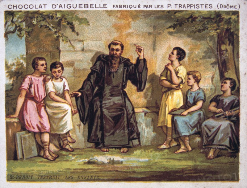 Saint Benoit instructs the children, 19th century. Artist: Unknown