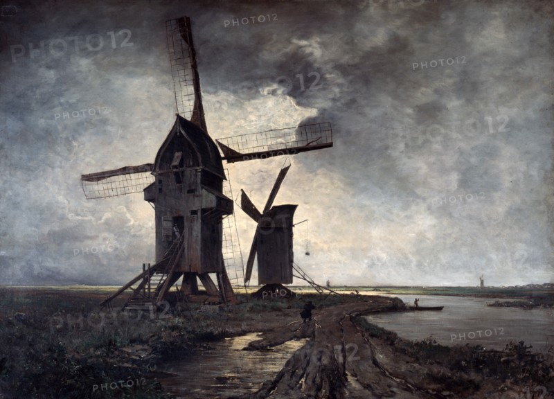 'Windmills of the Surrounding Landscape of Lille', 1877.  Artist: Emmanuel Lansyer