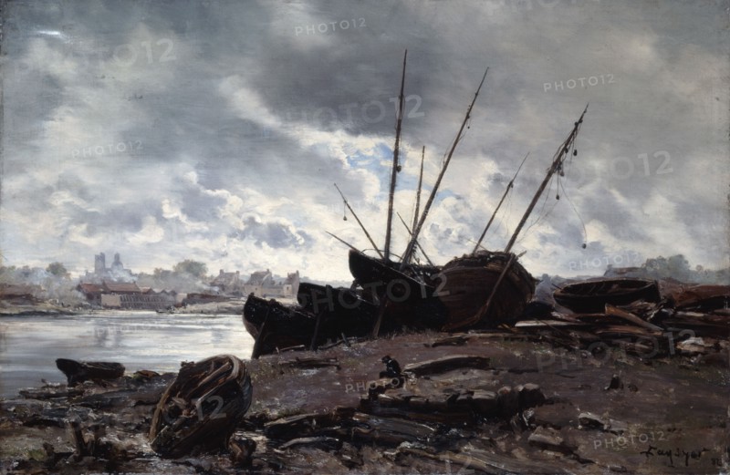 'Boats Waiting for the Tide', 1882.  Artist: Emmanuel Lansyer