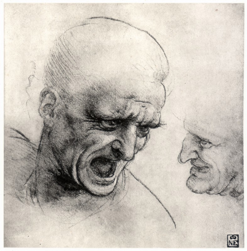 'Heads of Warriors', 1503-1505. Artist: Leonardo da Vinci