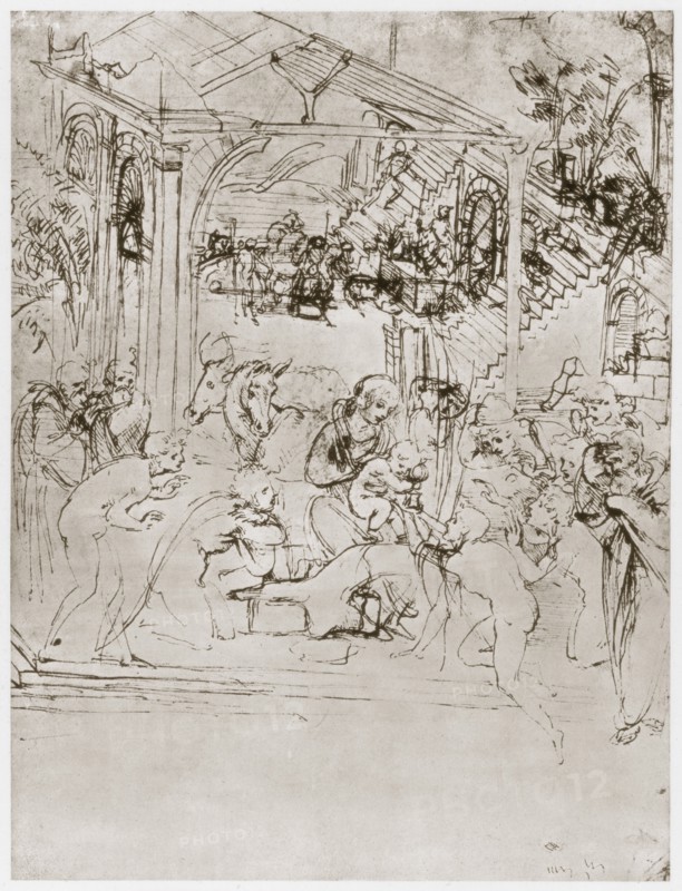 'The Adoration of the Kings', c1480. Artist: Leonardo da Vinci