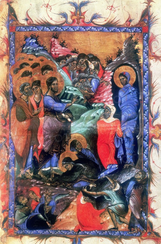 Jesus raising Lazarus after four days, c1280. Artist: Unknown