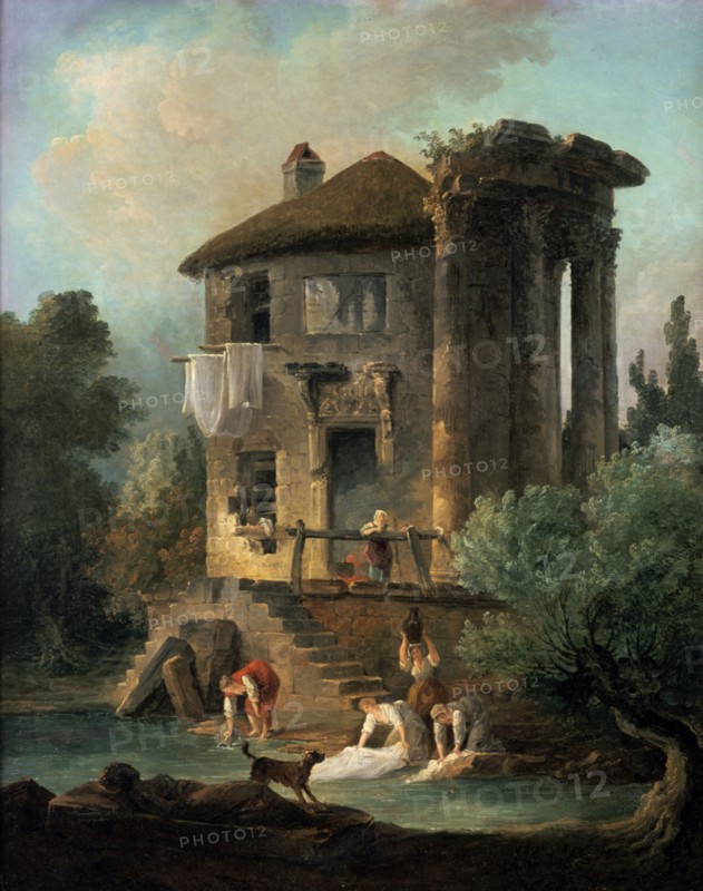 'The Temple of Vesta at Tivoli', Rome, 1831. Artist: Landelot-Theodore Turpin de Crisse