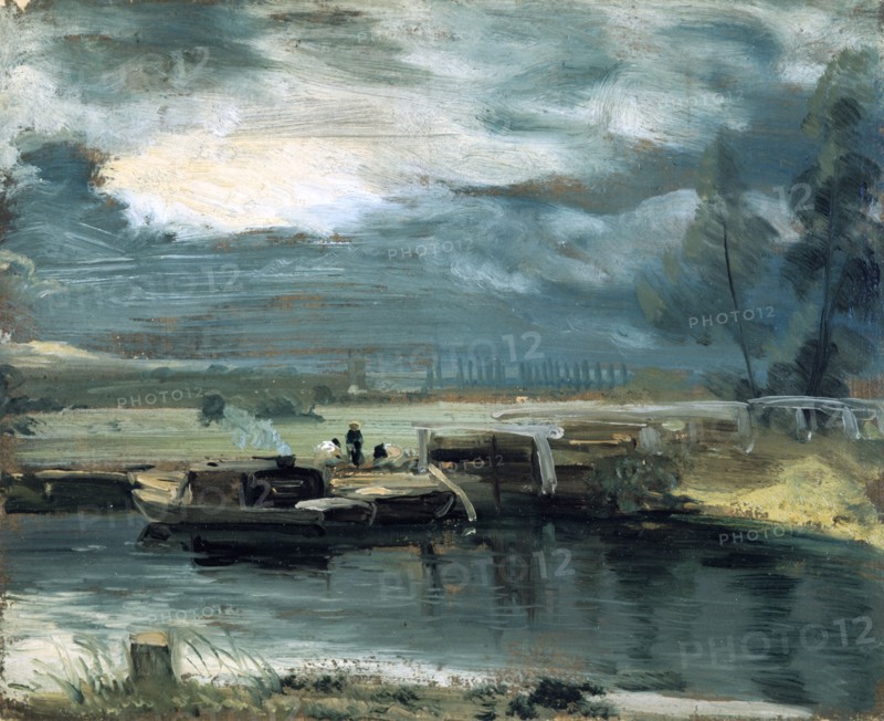 'Barges on the Stour, with Dedham Church in the Distance', 1811. Artist: John Constable