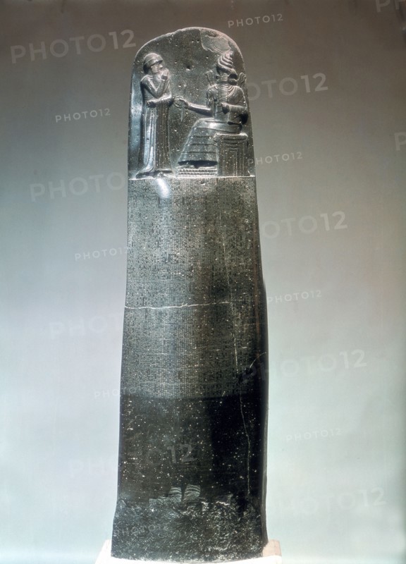 Diorite stele inscribed with the laws of Hammurabi, 18th century BC. Artist: Unknown