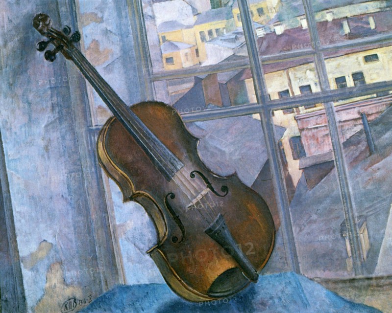 'Still Life With a Violin', 1918. Artist: Kuz'ma Petrov-Vodkin