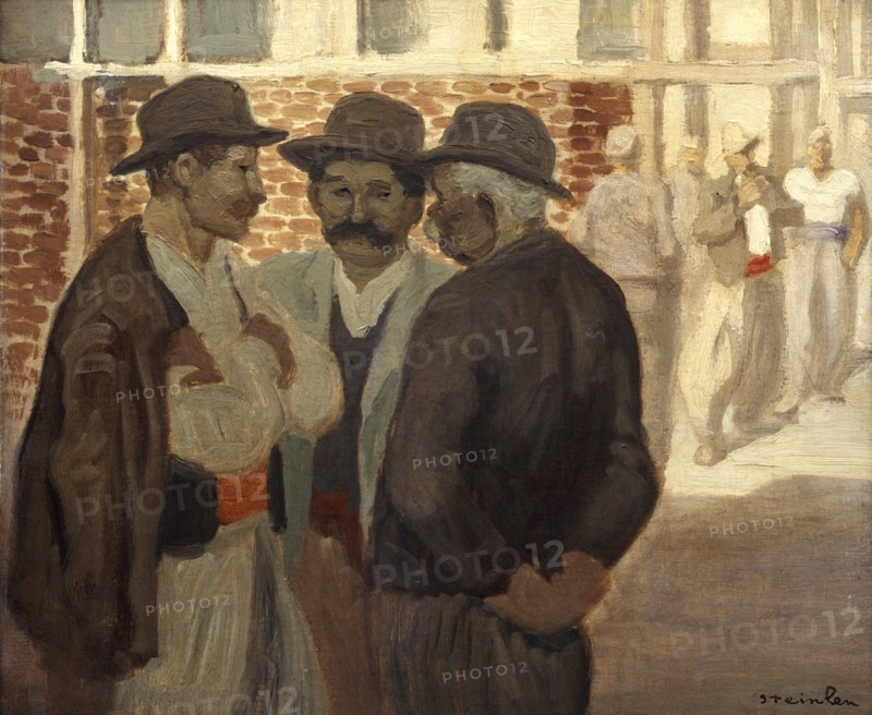 'Ouvriers du Batiment' ('Construction Workers'), c1911. Artist: Theophile Alexandre Steinlen